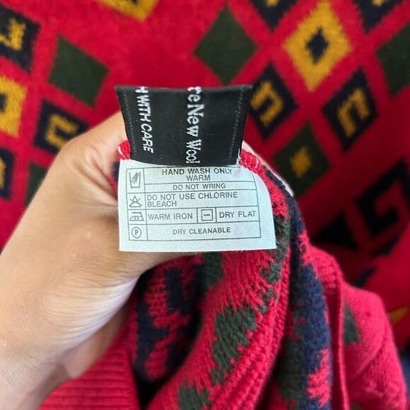 Vintage Bomber On Active Large Service Grandpa Sweater Knit Red Wool New Zealand - Picture 4 of 6